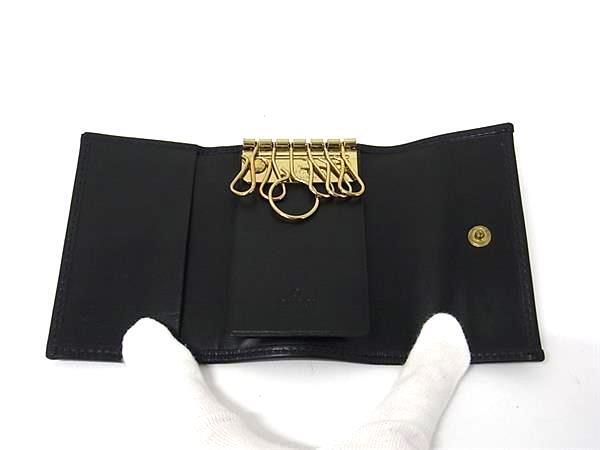 GUCCI グッチ キーケース 90694 ブラック レザー ユニセックス 6連