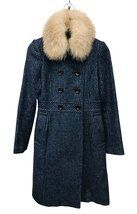 ZGU 01 BURBERRY BLACK LABEL バーバリーブラックレーベル フォックスファー付き コート ネイビー ユニセックス