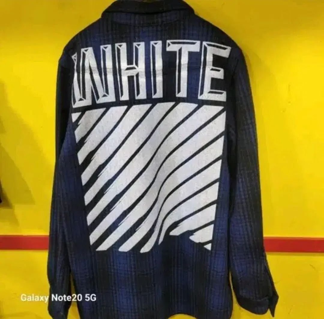 オフホワイト フランネル タン オーバーサイズ シャツ