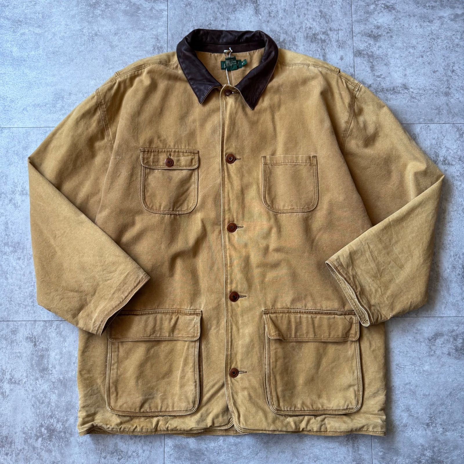1990 s J.CREW Canvas Hunting JKT | 90年代 ジェイクルー キャンバス ハンティングジャケット 襟レザー ライナー付き