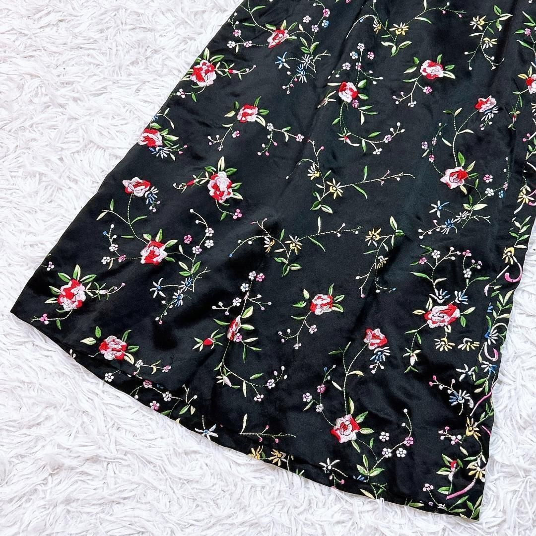 美品】TOCCA シルク混 花柄刺繍ノースリーブワンピース 2 希少 完売品  