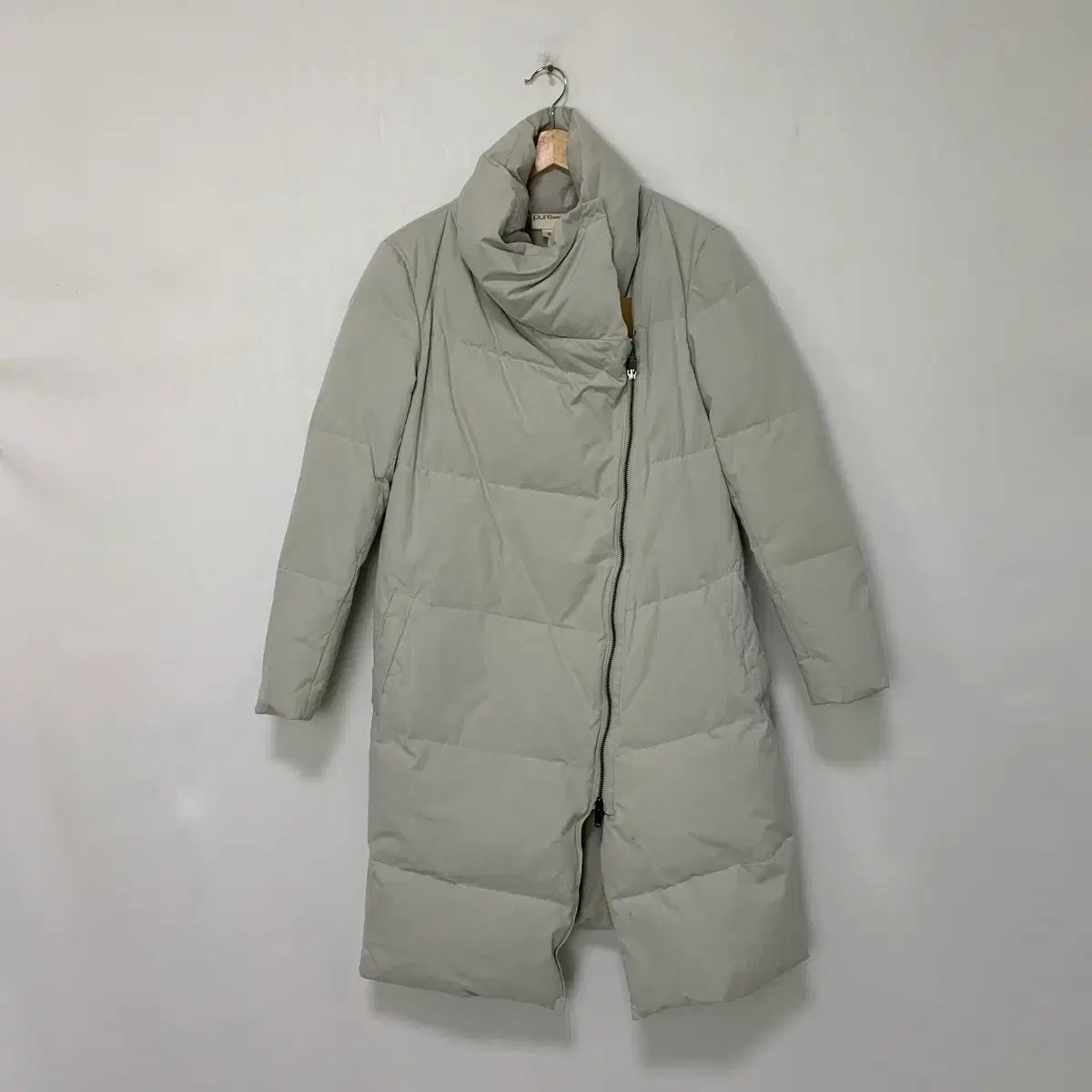 DKNY ヴィンテージ 斜めボーダー ロング ダウン グレー レディース アウター