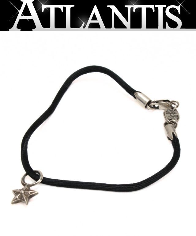 CHROME HEARTS クロムハーツ 5 Pスター KZ コード ブレス メンズ シルバー SV 925 黒 101231