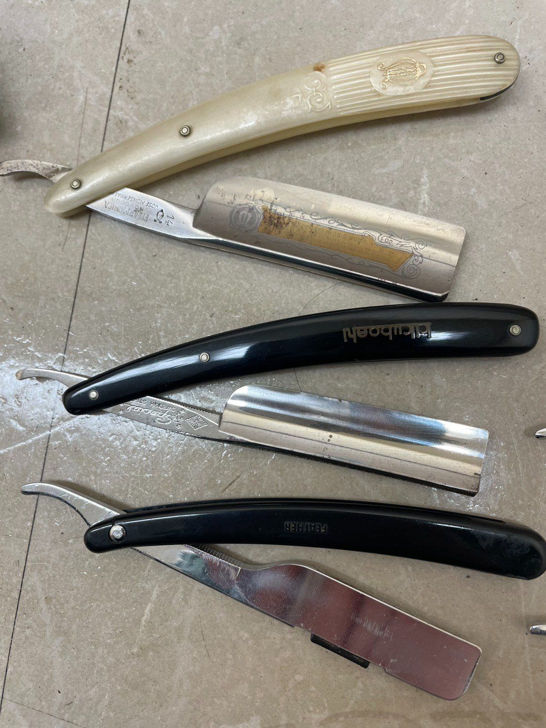 剃刀 6本セット錆あり カミソリ 理容用品 理容院 レトロ