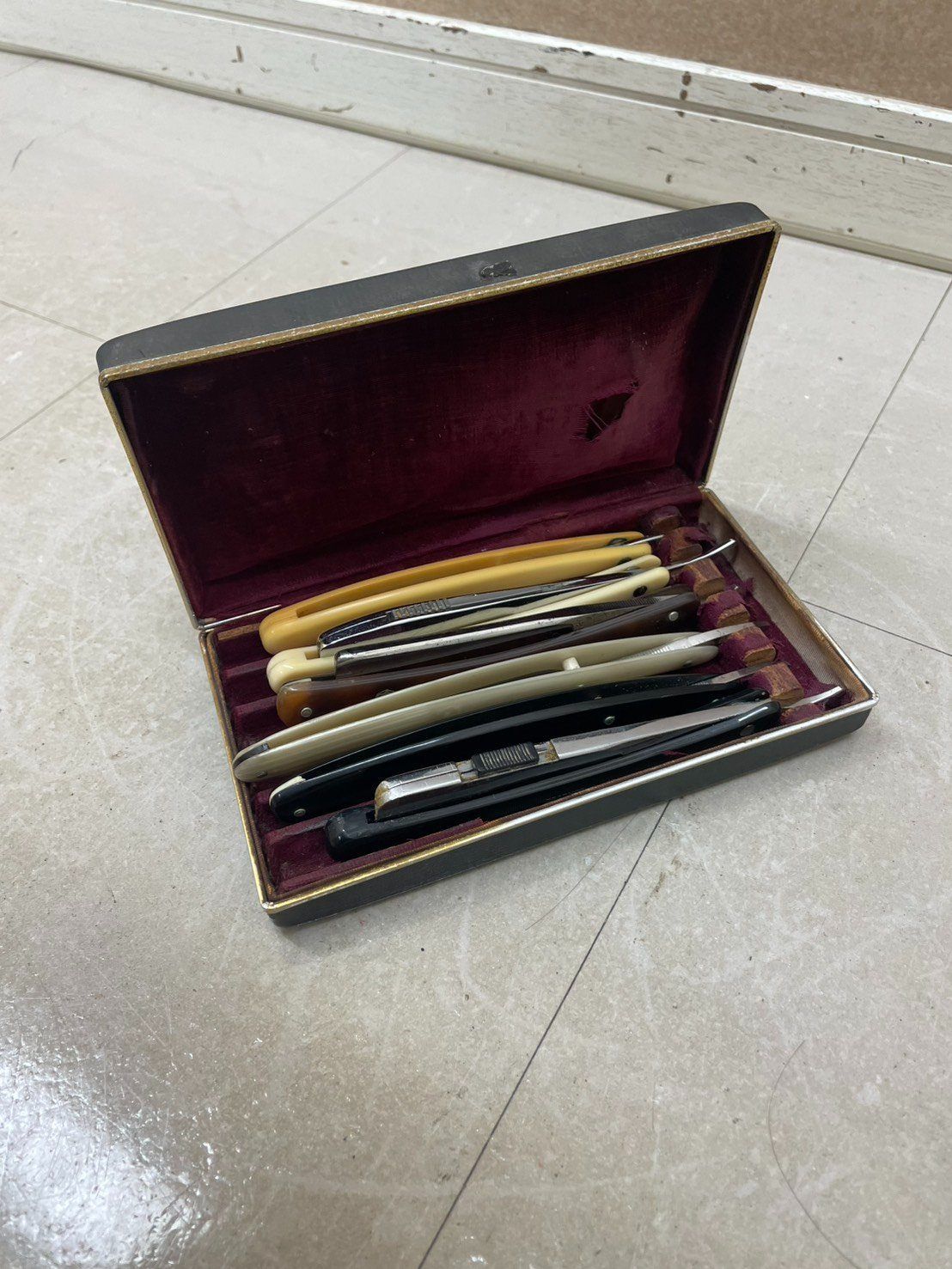 剃刀 6本セット錆あり カミソリ 理容用品 理容院 レトロ