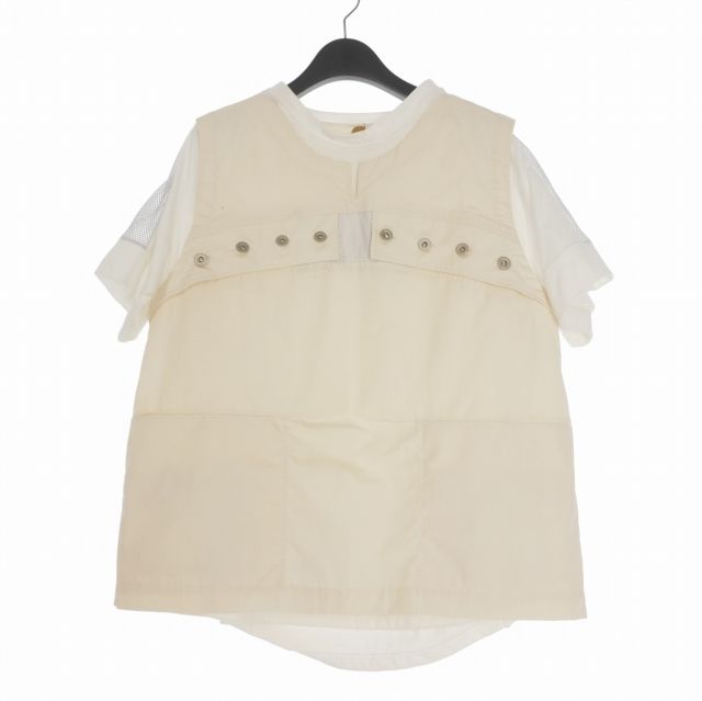 ヴィルドホワイレン Tech 2 way T-shirt ドッキングTシャツ カットソー 半袖 ブラック 黒