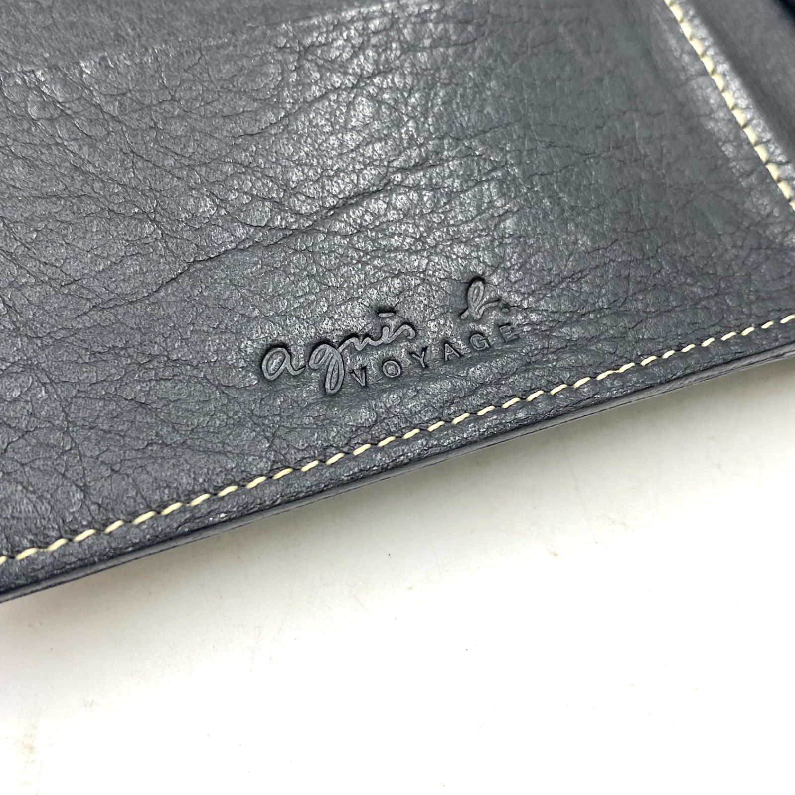 agnes b アニエスベー 財布 ウォレット 二つ折り レザー ブラック