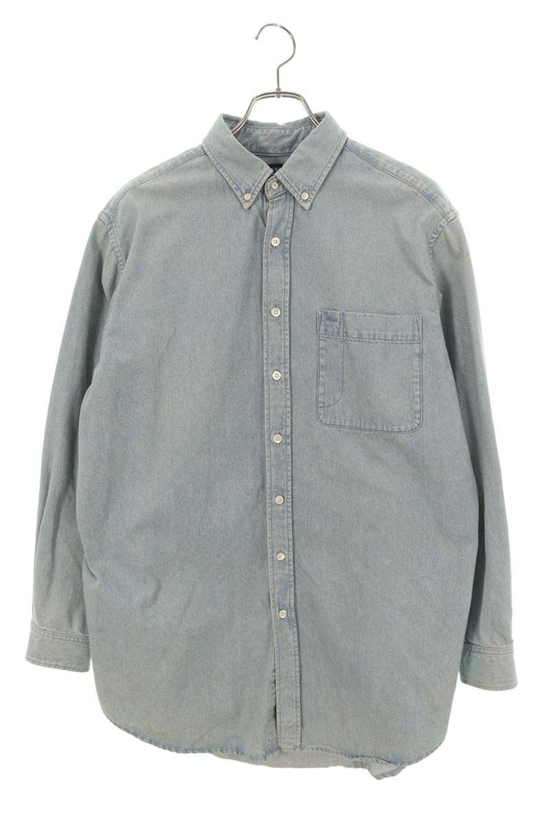 バレンシアガ 557579 TYE24 バックロゴオーバーサイズデニム長袖シャツ