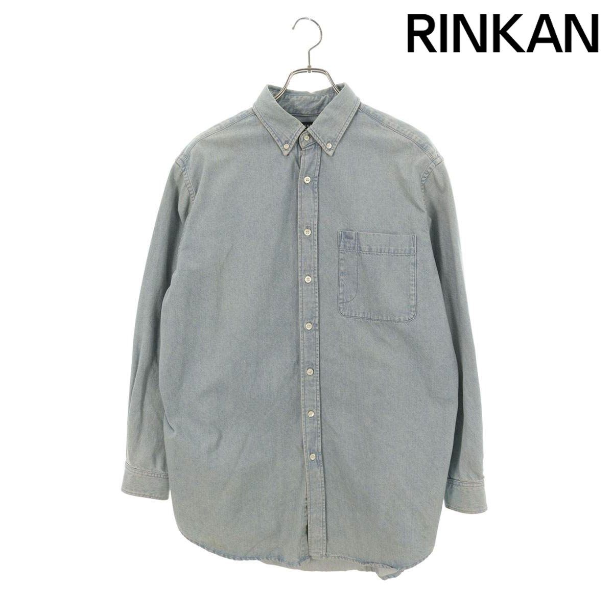 バレンシアガ 557579 TYE 24 バックロゴオーバーサイズデニム長袖シャツ メンズ 38