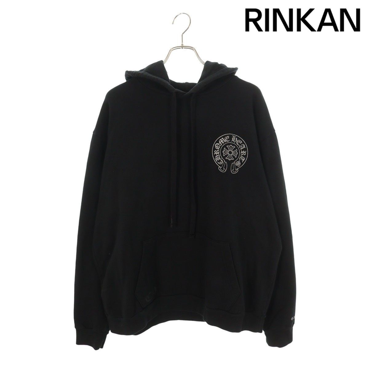 クロムハーツ WWW.CHROMEHEARTS.COM HOODIE グリッターホースシューバックプリントプルオーバーパーカー メンズ L