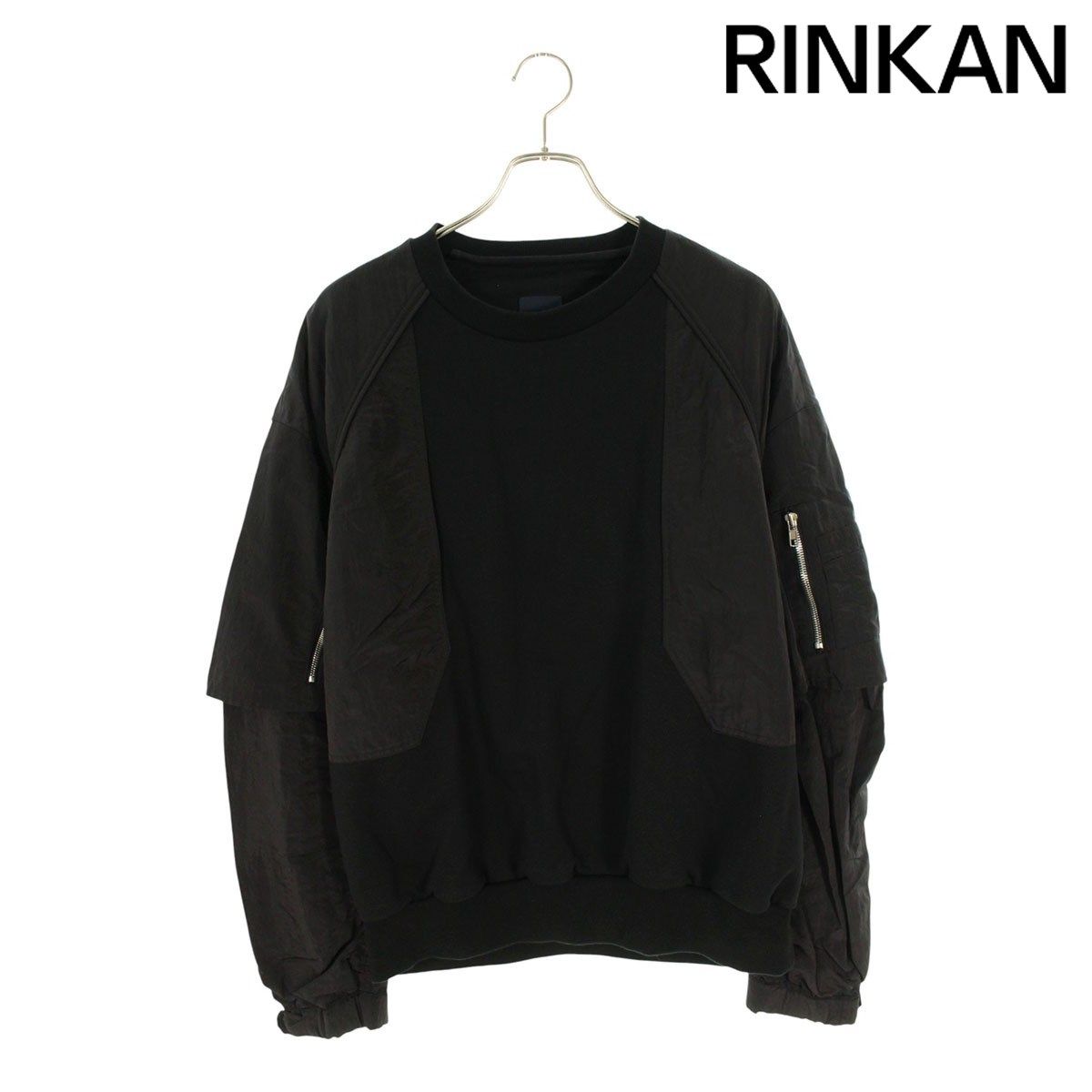 ジュンジー ナイロン切り替えクルーネックスウェット メンズ S