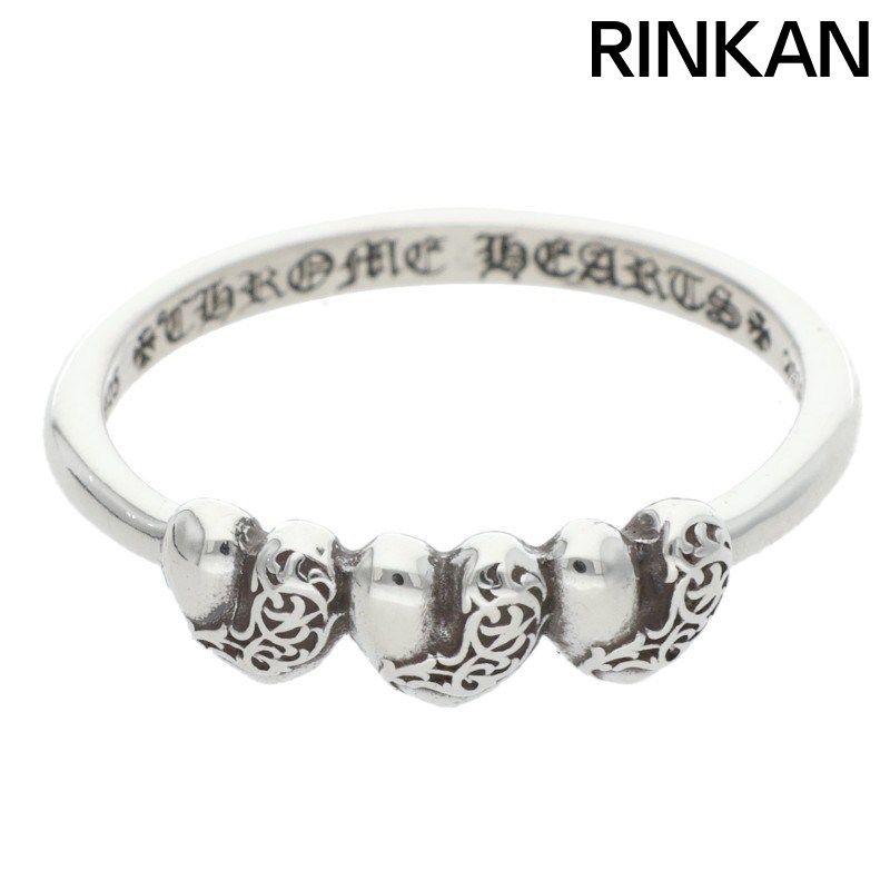 クロムハーツ 3 HEART|バブルガム3ハート シルバーリング メンズ 11号