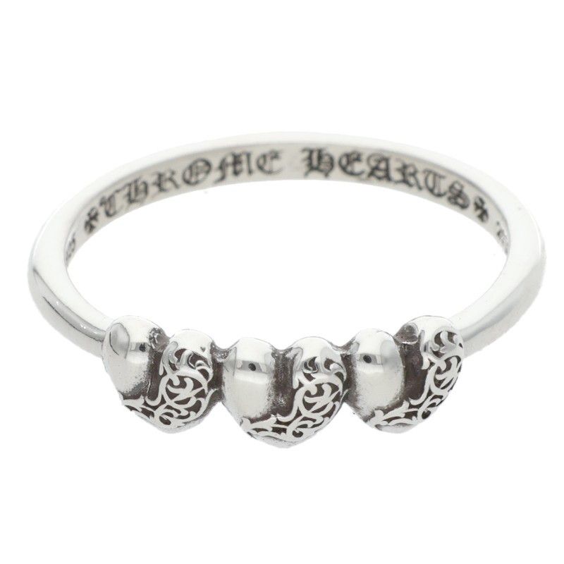 クロムハーツ 3 HEART|バブルガム3ハート シルバーリング メンズ 11号