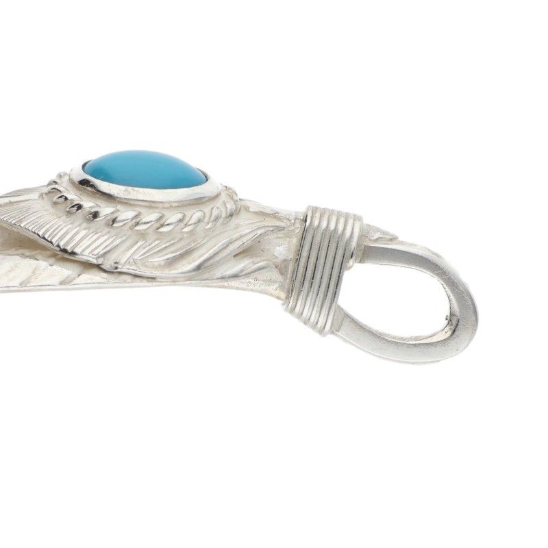  ゴローズ 上銀銀縄ターコイズ特大フェザー 右向き ネックレストップ メンズ 特大 ネックレス アクセサリー