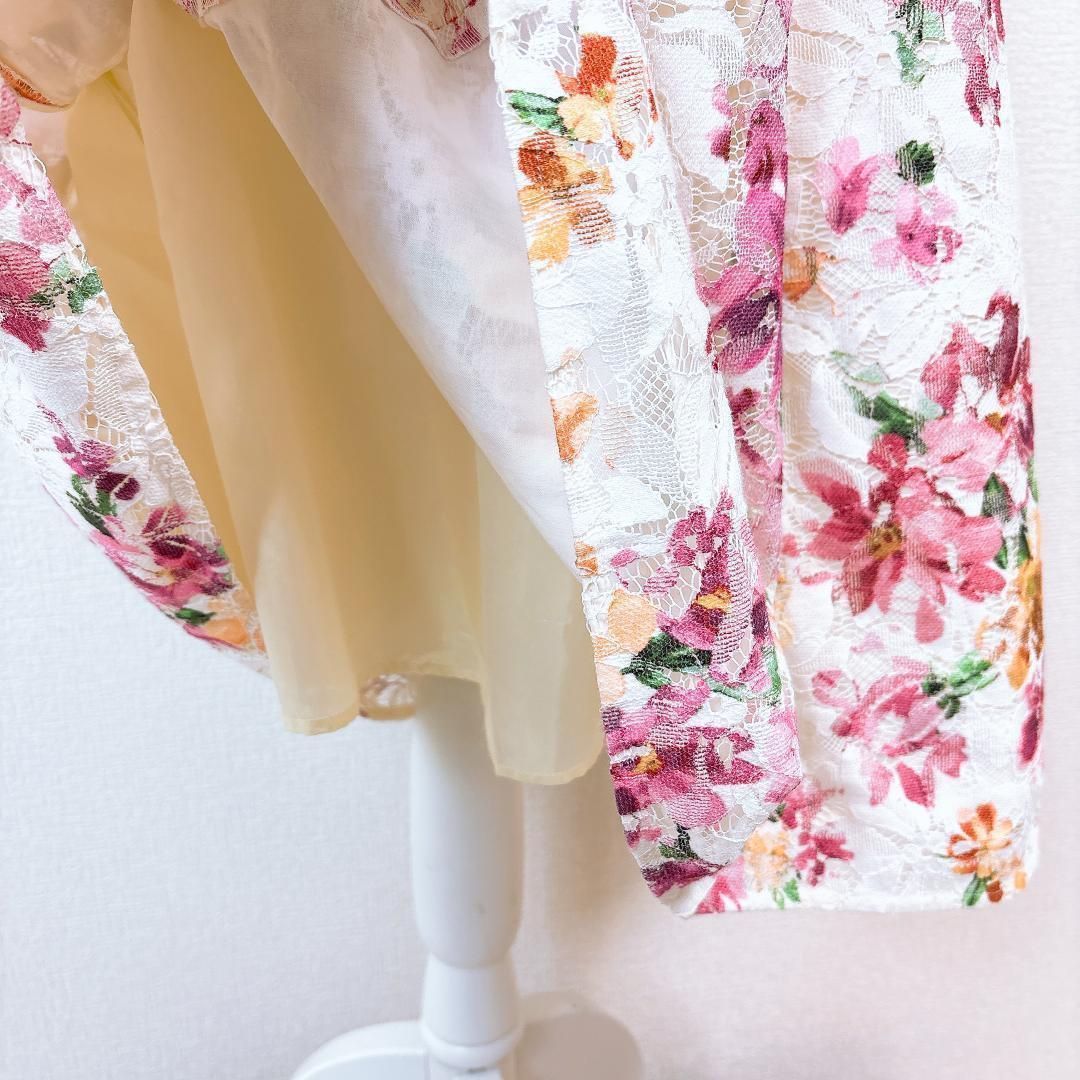 美品】トッカ TOCCA ノースリーブ ワンピース 6 花柄 ホワイト ピンク