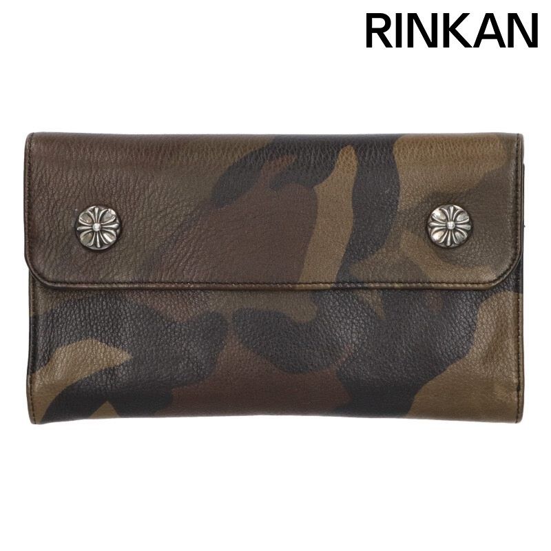 クロムハーツ WAVE CROSS BALL/ウェーブ クロスボールボタンレザー財布