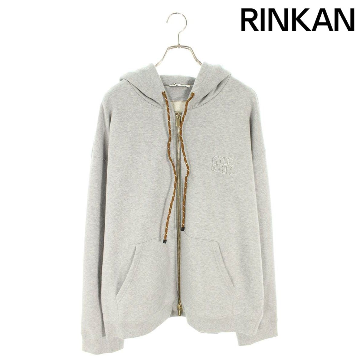 ミュウミュウ MJL 023 ロゴワッペンジップアップパーカー レディース L