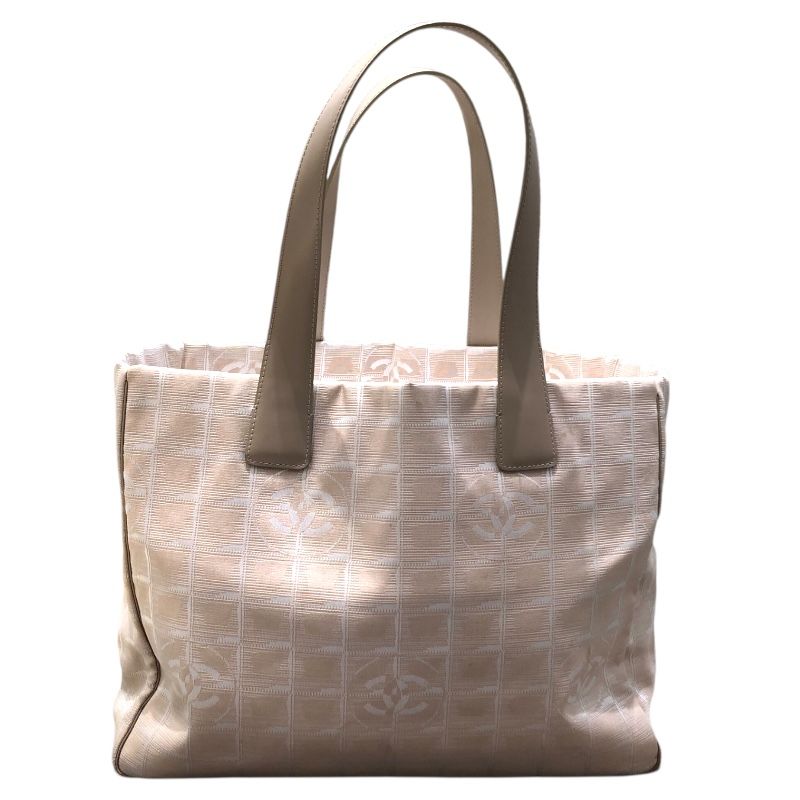 シャネル CHANEL ニュートラベルライントートMM A 15991 ベージュ ナイロンジャガード レディース トートバッグ