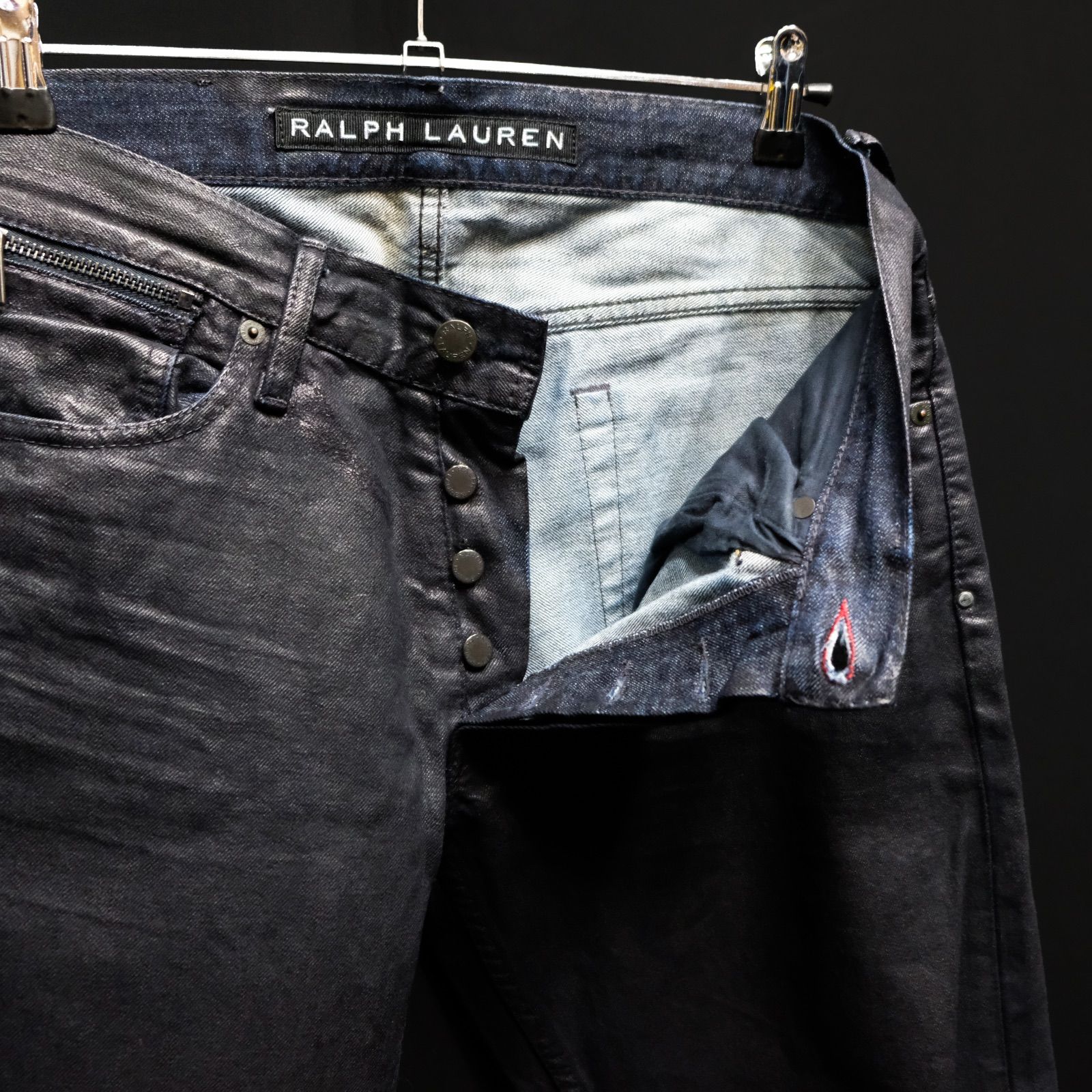 RALPH LAUREN BLACK LABEL ワックスコーティング スリムフィットデニム