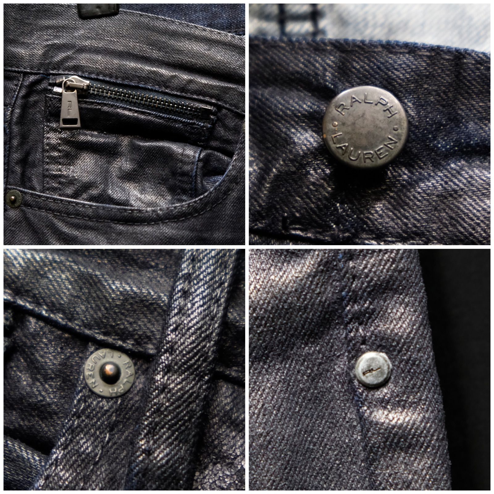 RALPH LAUREN BLACK LABEL ワックスコーティング スリムフィットデニム