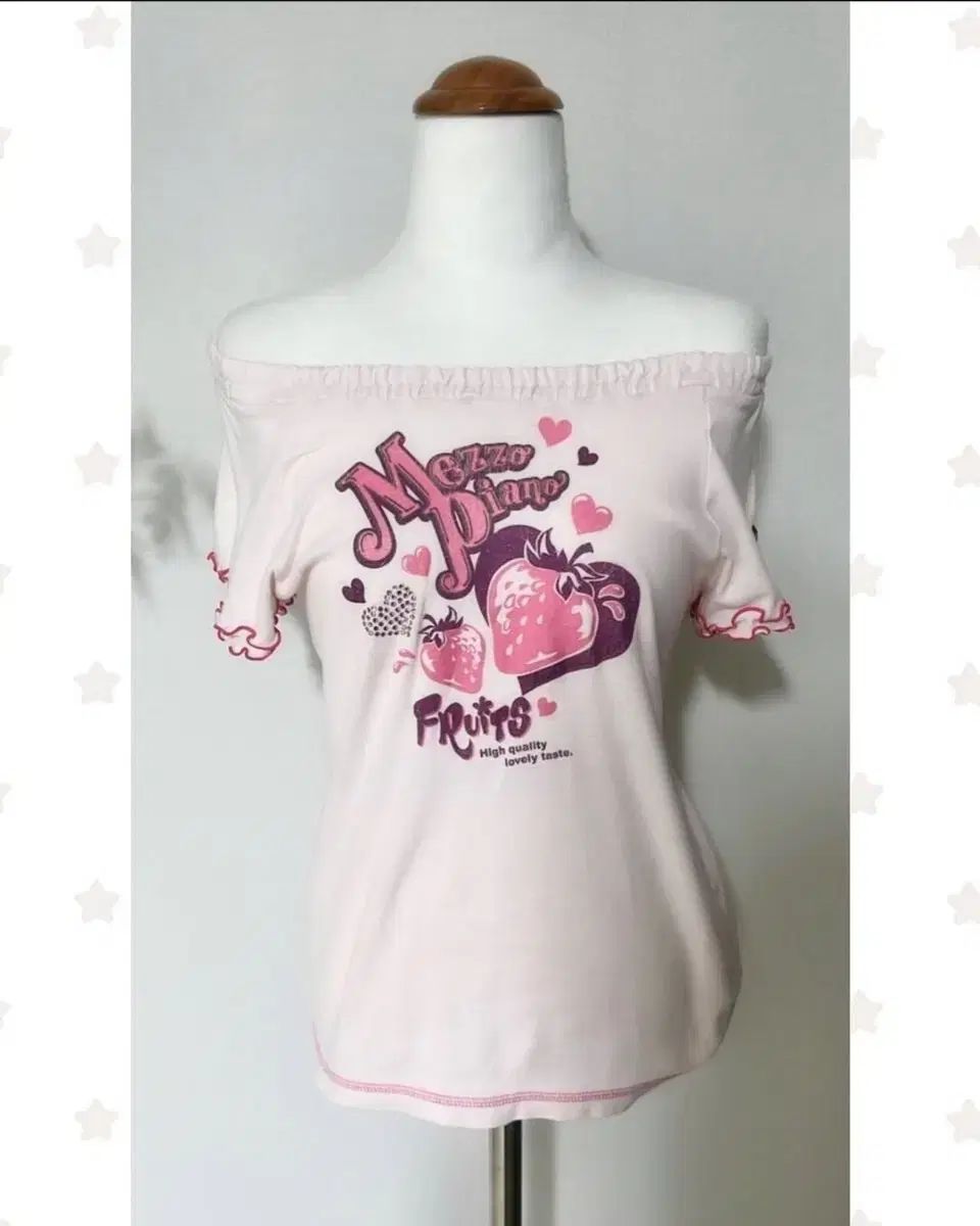 メゾピアノ 딸기 オフショルダー 半袖 ジョージフク 平成 デコラ ポップギャル トララルラ