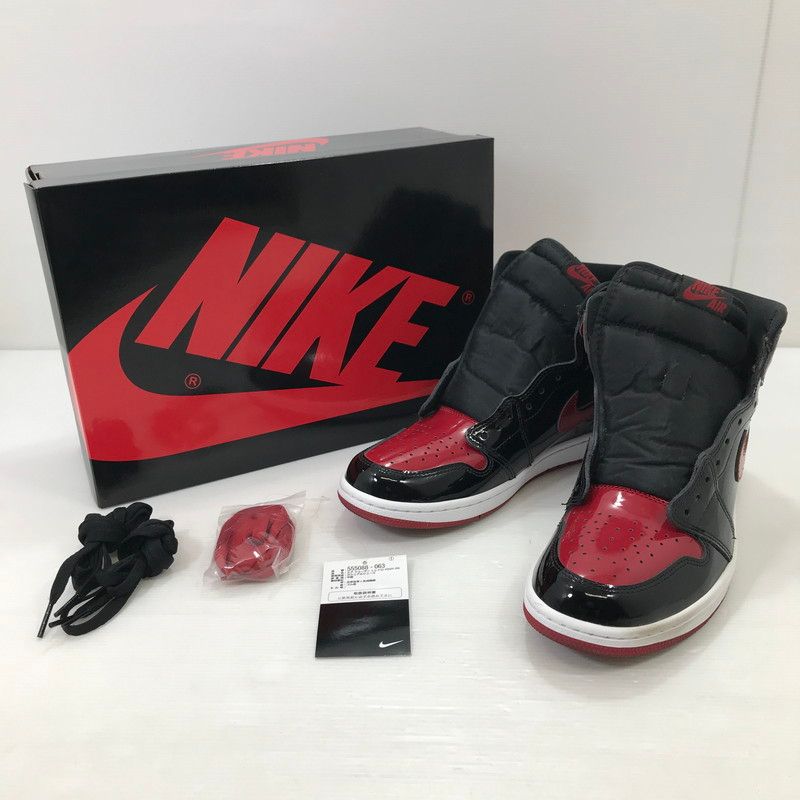 品 NIKE ナイキ AIR JORDAN 1 HIGH OG PATENT BRED 555088-063 エアジョーダン1 ハイ スニーカー 靴 160-260111-rt-11-tag