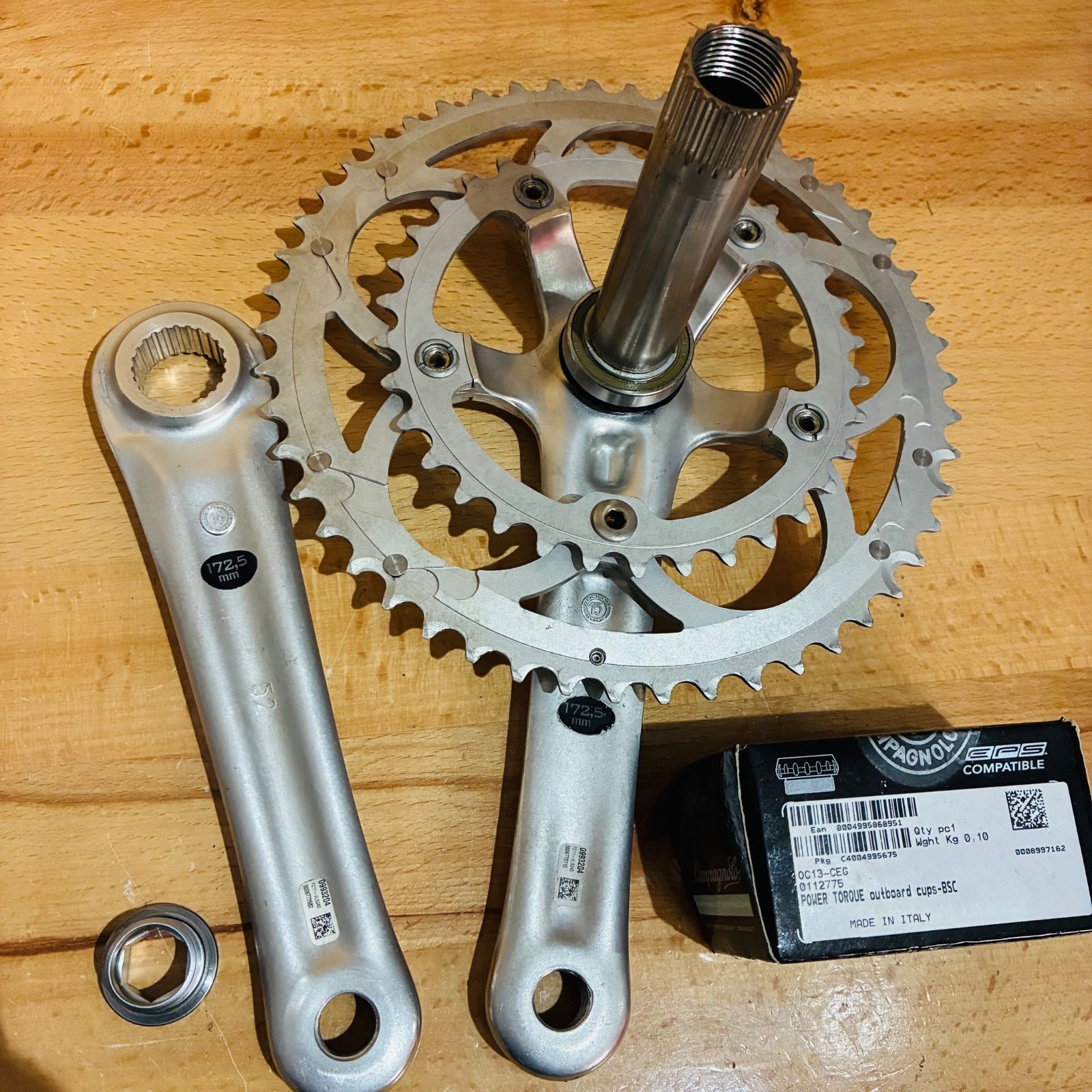良品】 Campagnolo VELOCE クランクセット10s 50-34T 172.5mm BSC BB付
