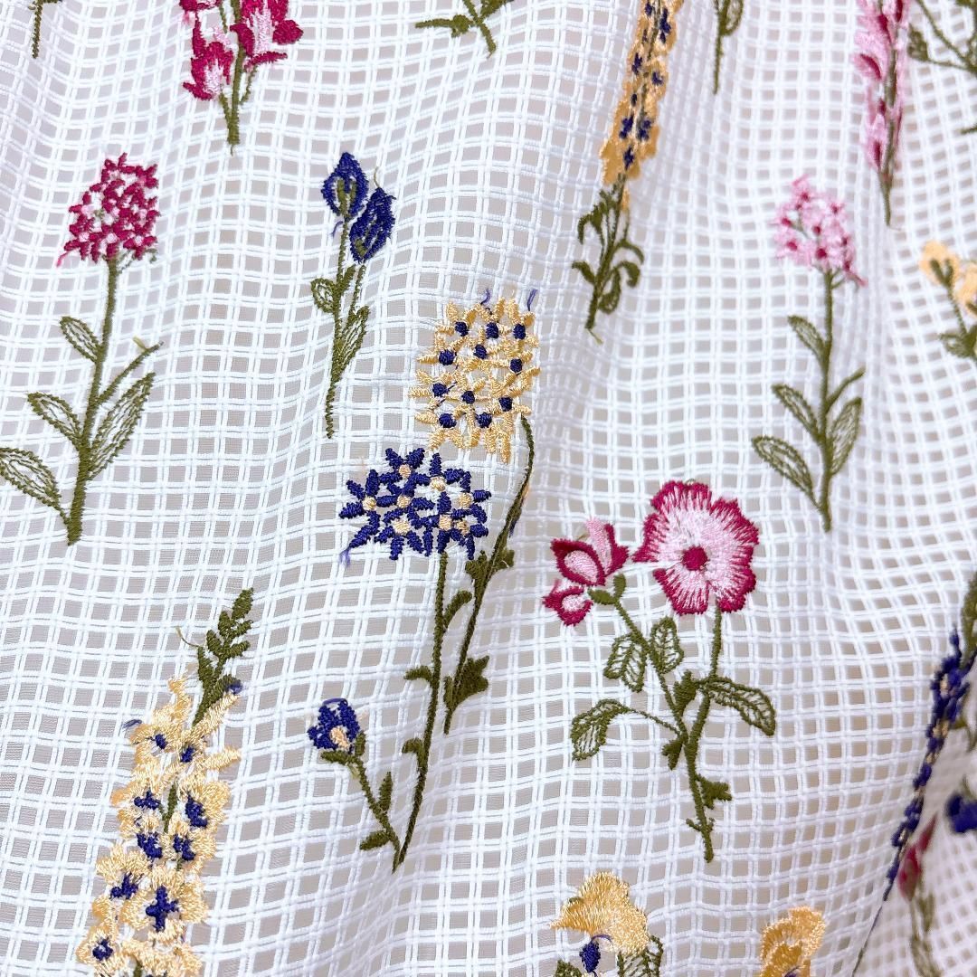  TOCCA ニコライバーグマン ノースリーブワンピース 0 花柄チェック ノースリーブ ひざ丈ワンピース