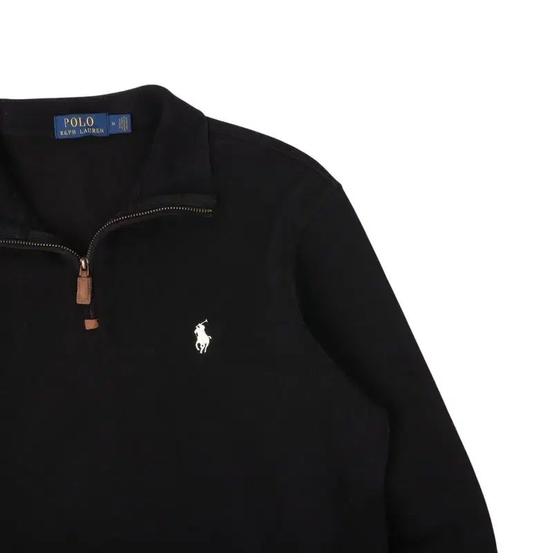 ポロラルフローレン ブラック ハーフジップアップ コットン ニット