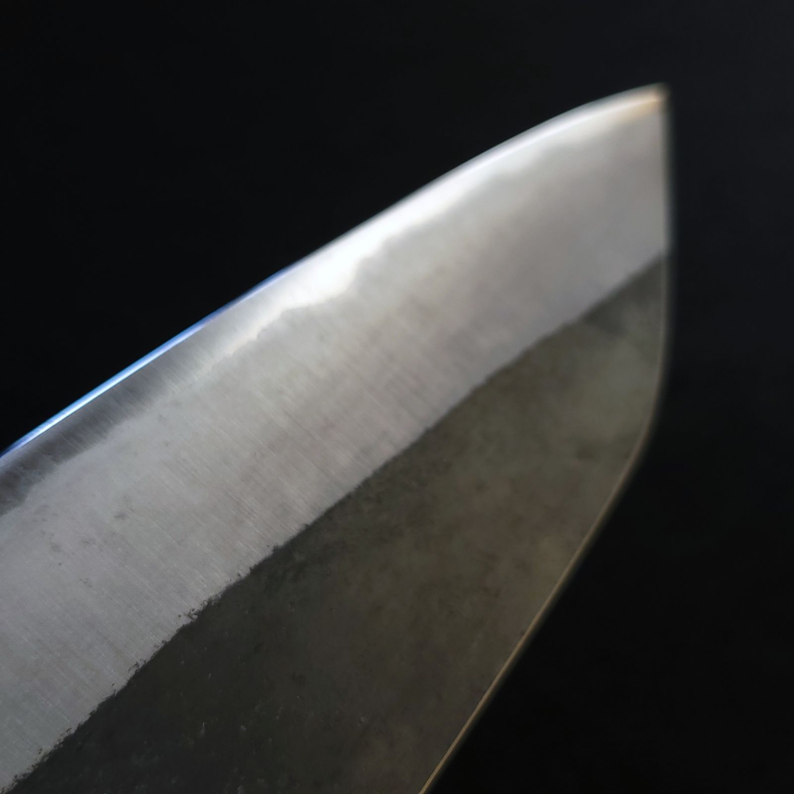 青紙2号 黒打 文化包丁 165㎜ G1401 焼栗柄 手作り 鍛造 月光作