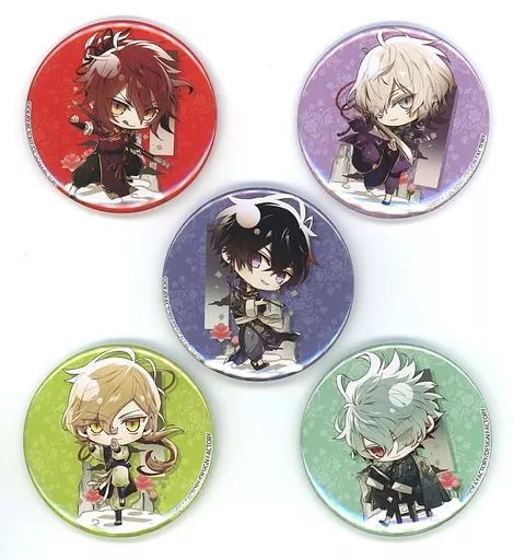 中古】バッジ・ピンズ [単品] 集合 描きおろしちびキャラ缶バッジ5個