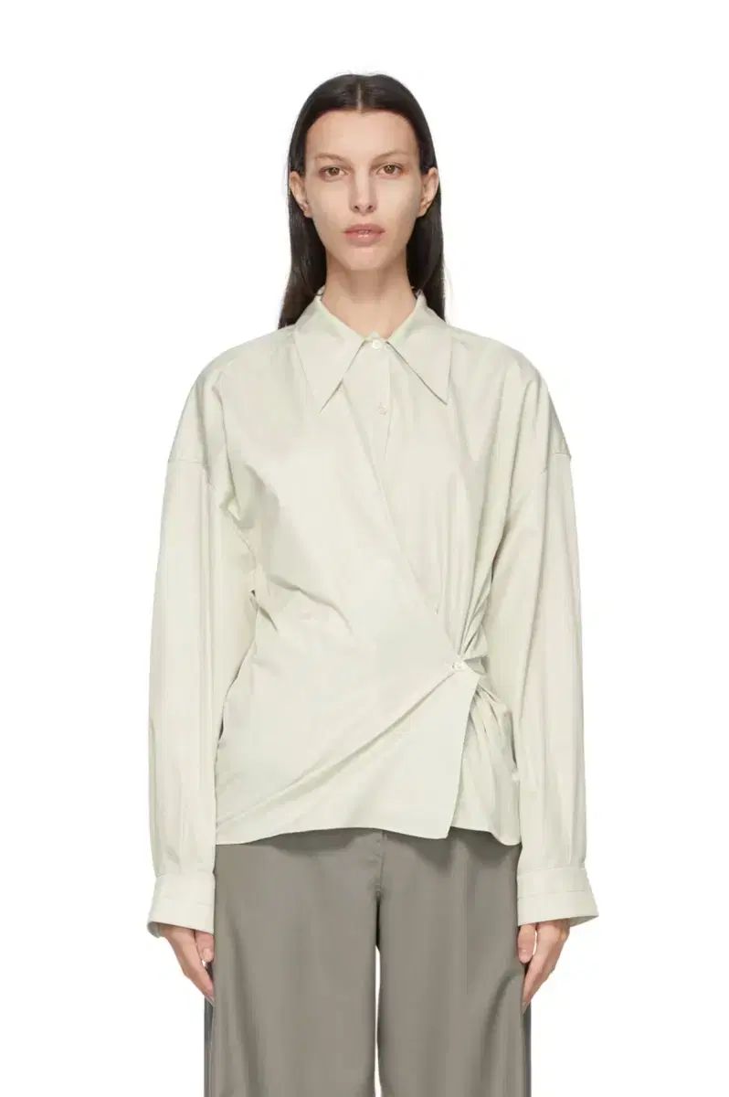 ルメール Lemaire ツイスト シャツ S グリーン