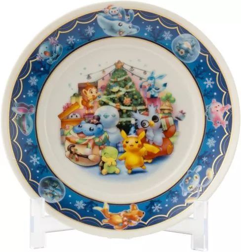 ポケモンセンター　クリスマス　2005年　プレート　皿　スタンド付き 中古】皿・茶碗 Pokemon Christmas in the Sea クリスマスプレート