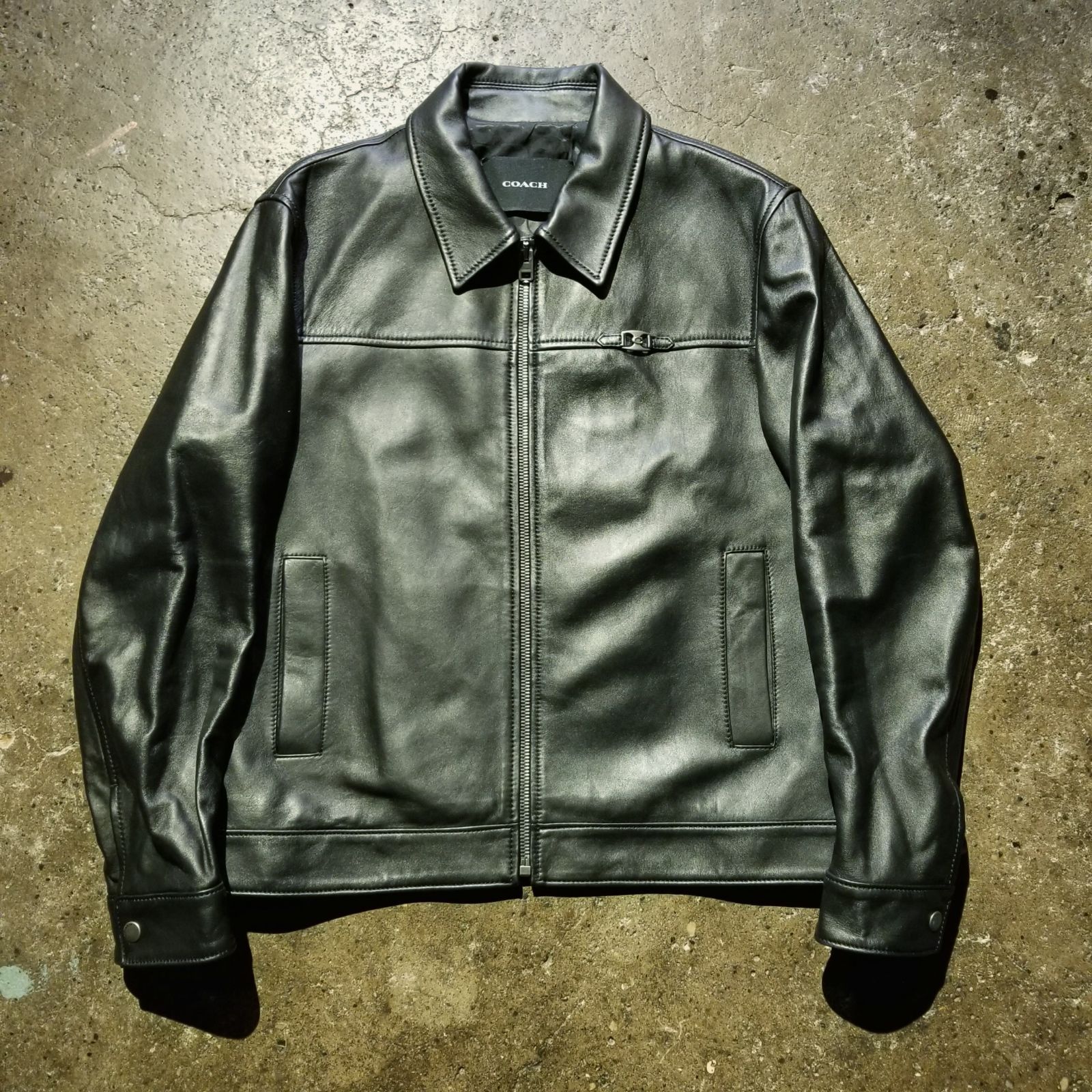 COACH ヘリテージ C ライトウェイト レザー ジャケット CU447 L コーチ
