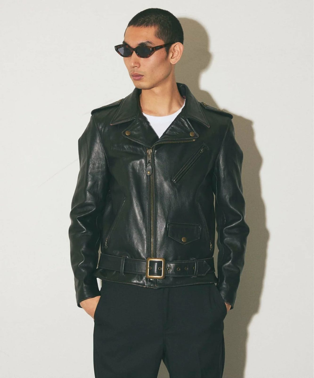 Schott JOURNAL 別注 217 US SHEEP Modify 213 RE 42 ショット ONE STAR ワンスター 茶芯 羊革 ライダースジャケット レザージャケット