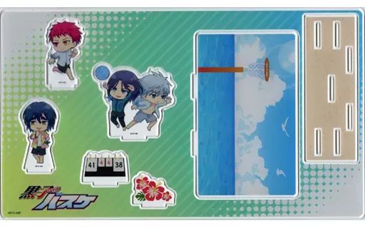 [중고] 아크릴 스탠드 아크릴 패널 04.나카야마 고등학교&키리사키 다이이치 고등학교 (비치 바스켓볼 ver./미니 캐릭터) 프리미엄 아크릴 디오라마 플레이트 '쿠로코의 농구'