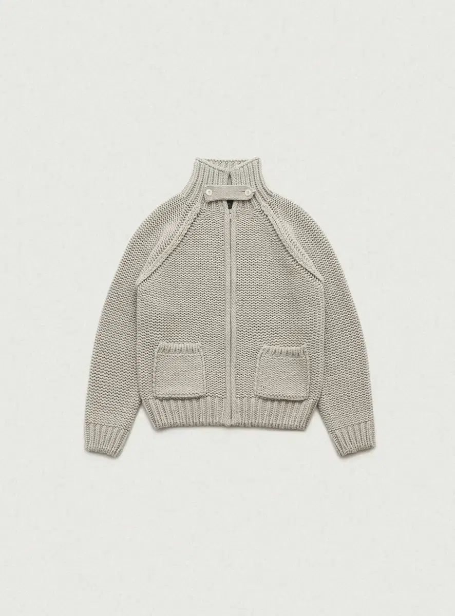 ザ バーネット Oversized Soap ジップアップ ニット カーディガン グレー