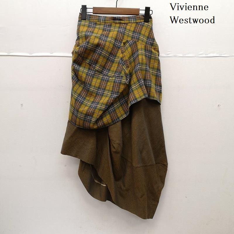 ヴィヴィアンウエストウッド アシンメトリー 変形 チェック スカート UK 10 レディース - ISItems 古着