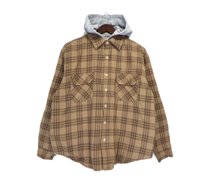 バスケットケースギャラリー Basketcase Gallery DRIVER フード ドッキング キルティング チェック シャツ フーディー パーカー 47227