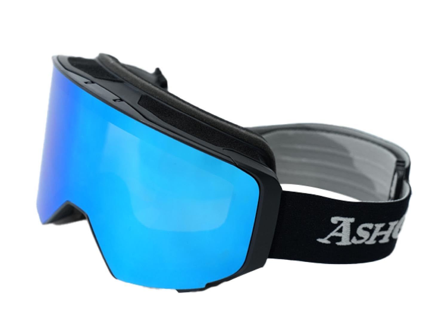 アッシュグリーム スノーボード ゴーグル レンズハネ上げ開閉式 ハードケース付き くもり止めダブルレンズ 全 AG-3001