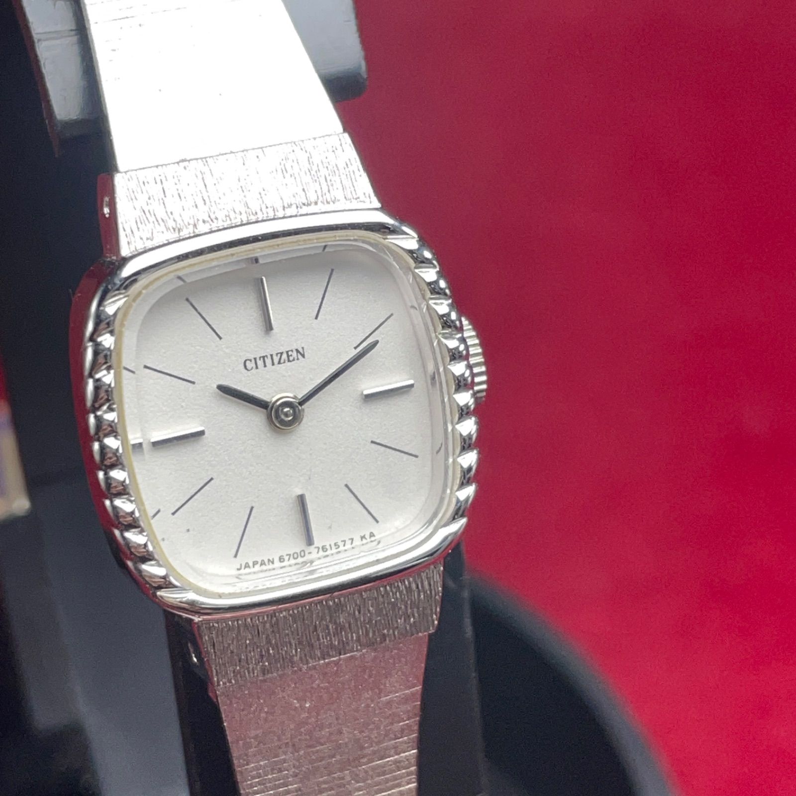  ♥ CITIZEN ブレスレット 手巻 SSベルト 日本製 WGP ヴィンテージ アンティーク 稼働品 シチズン 腕時計 90 s 手巻き時計 腕時計(アナログ)