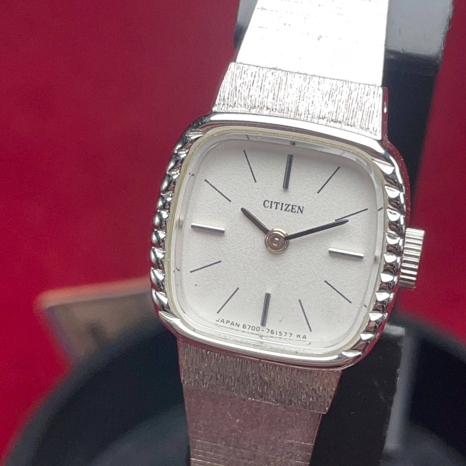 ♥ CITIZEN ブレスレット 手巻 SSベルト 日本製 WGP ヴィンテージ アンティーク 稼働品 シチズン 腕時計 90 s