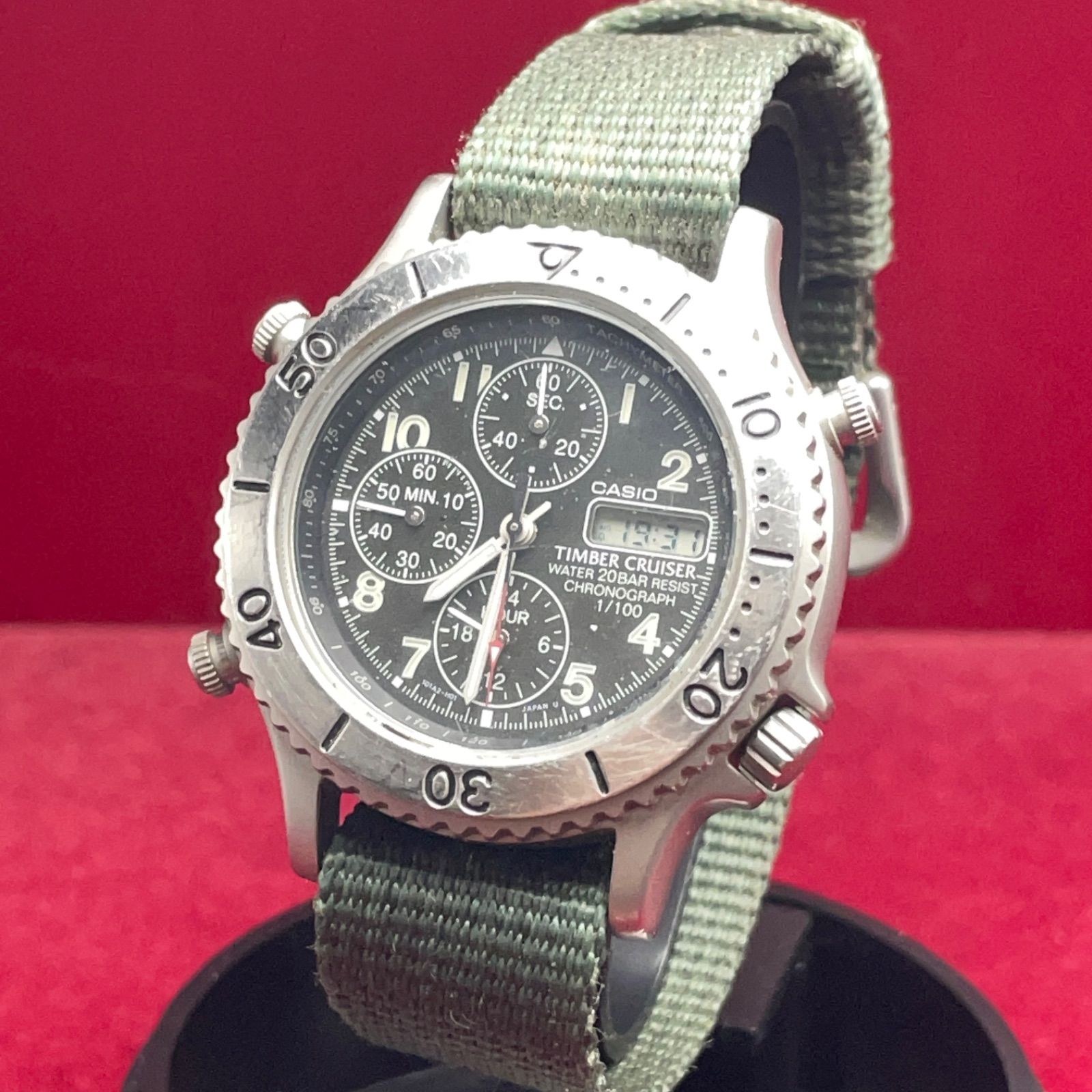希少 CASIO TIMBER CRUISER アナデジ QZ 電池換済 日本製 ティンバー
