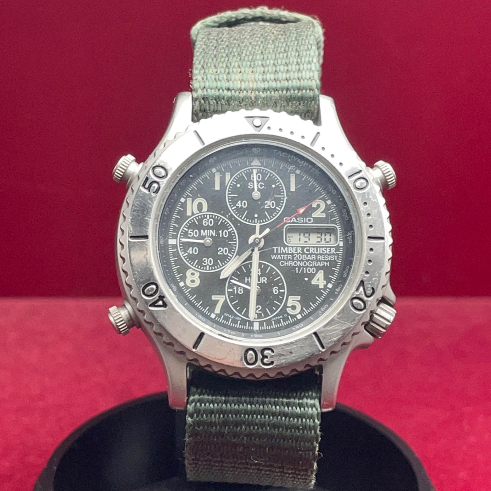 希少 CASIO TIMBER CRUISER アナデジ QZ 電池換済 日本製 ティンバー