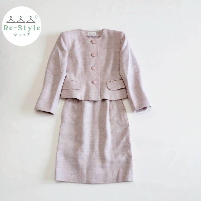 マドモアゼルディオール スカートセットアップ マドモアゼル ヘリンボーン お呼ばれ Christian Dior サイズ L M