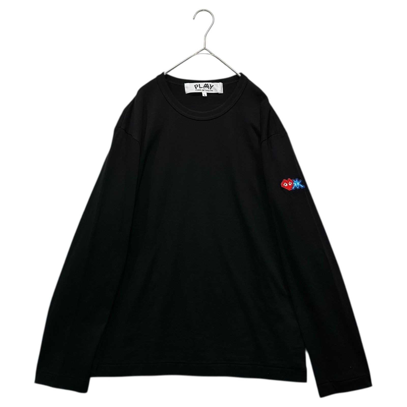 PLAY COMME des GARCONS プレイコムデギャルソン INVADER COTTON L|S T-SHIRT インベーダー コットン 長袖 Tシャツ ロンT AZ-T 330 L ブラック AD 2025
