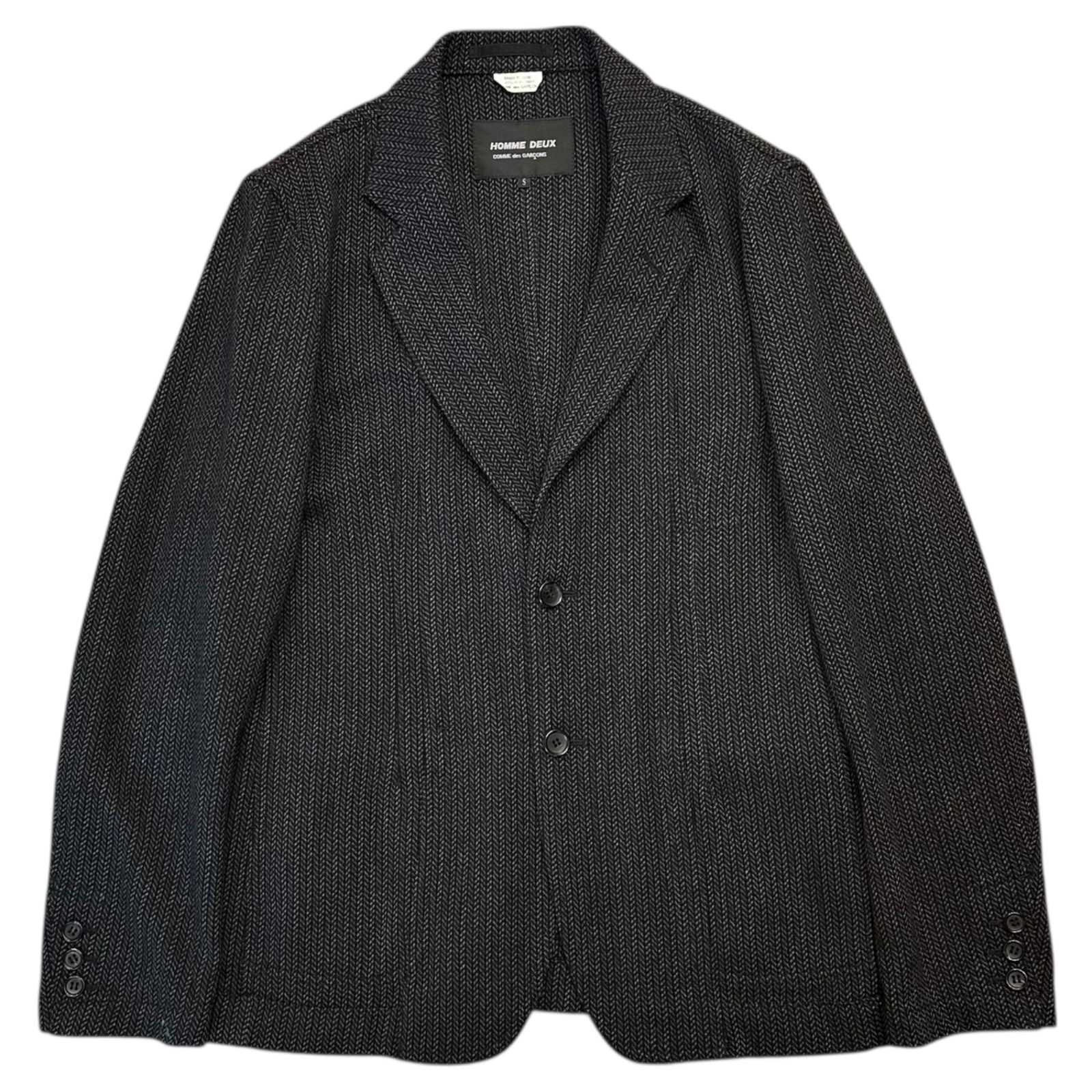 COMME des GARCONS HOMME DEUX コムデギャルソンオムドゥ 17 AW Herringbone Wool 2-Button Tailored Jacket ヘリンボーン ウール 2 B テーラード ジャケット DT-J 054 S グレー