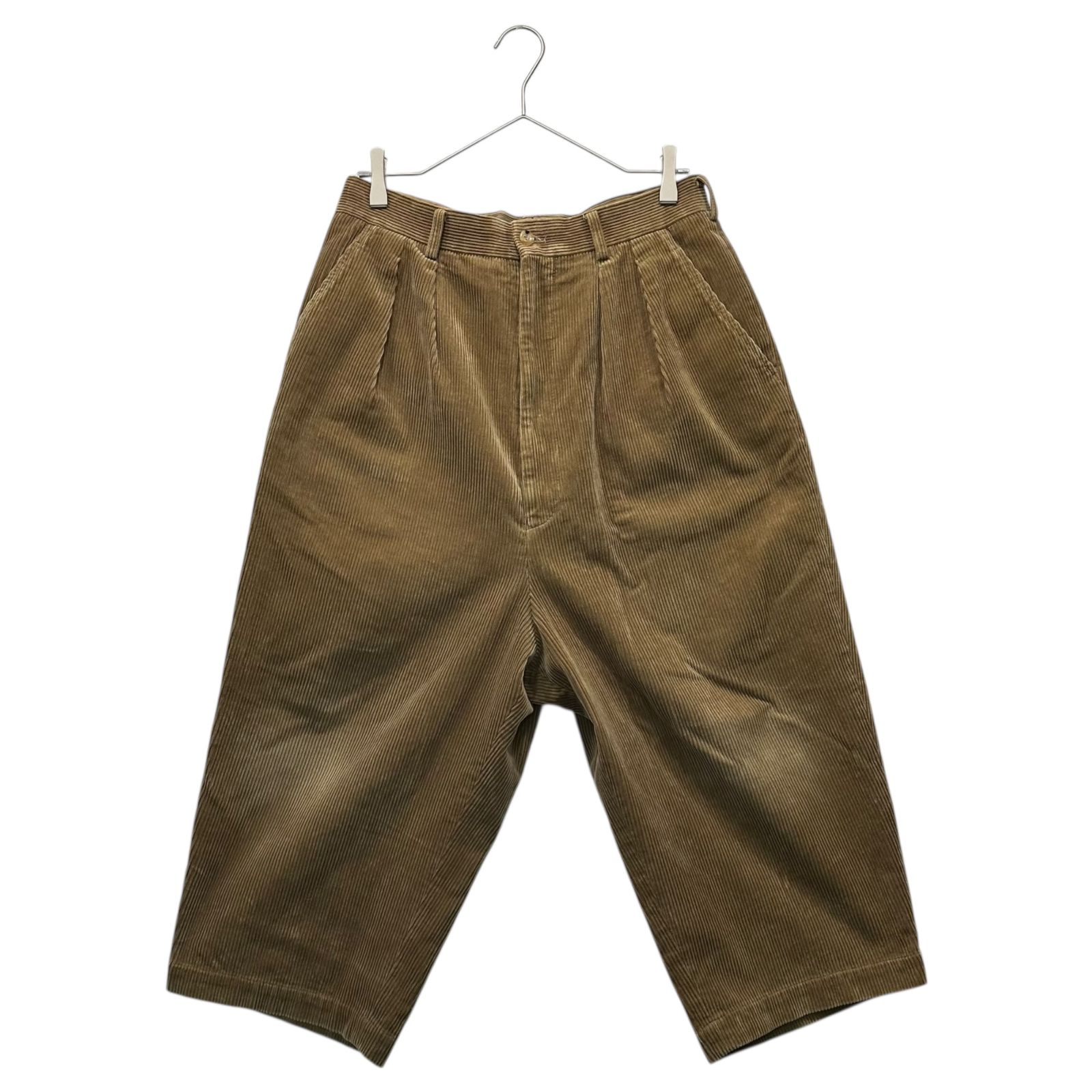 COMME des GARCONS HOMME コムデギャルソンオム 18 AW 2-pleat 8|10-length corduroy pants 2タック 8分丈 コーデュロイ パンツ HB-P 040 XS ベージュ AD 2018 クロップド
