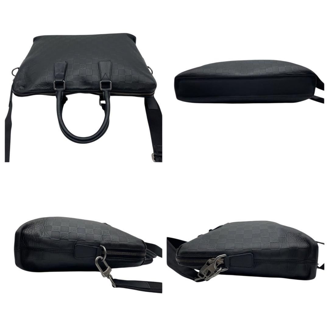 極美品 ルイヴィトン ダミエアンフィニ アヴェニュー ビジネスバッグ レザー 黒 ルイヴィトン☆ダミエアンフィニ☆アヴェニュー☆オニキス☆ビジネス