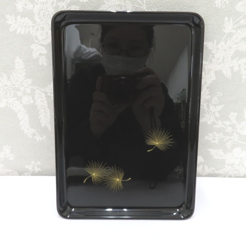 輪島塗　沈金　お盆　祝儀盆　切手盆　漆　漆芸　伝統工芸 骨董・民芸品 輪島塗 前古孝人 切手盆 祝儀盆 お盆 角盆 漆器 漆芸